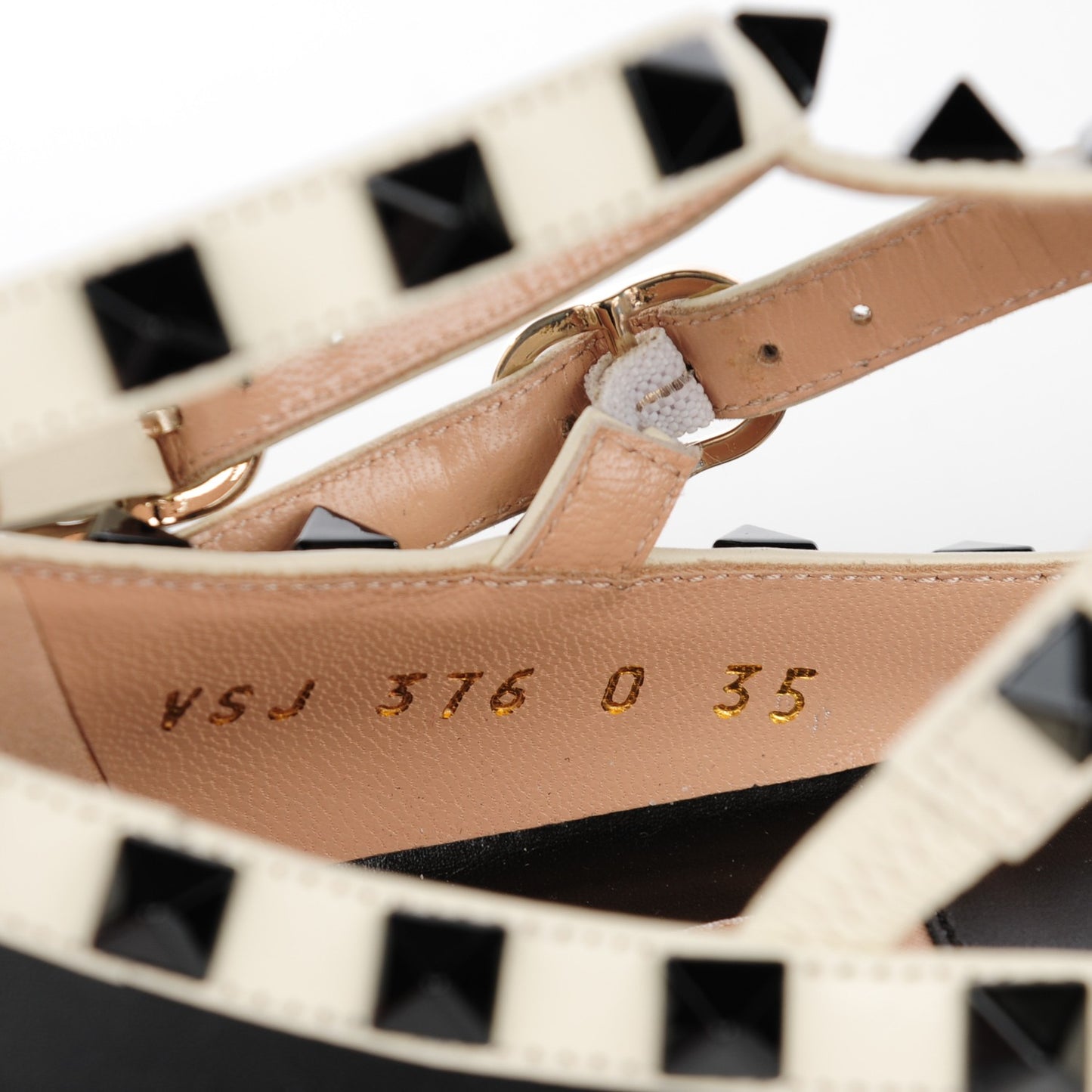 Nappa Rockstud Cage Ballerina Flats 35 Black Ivory