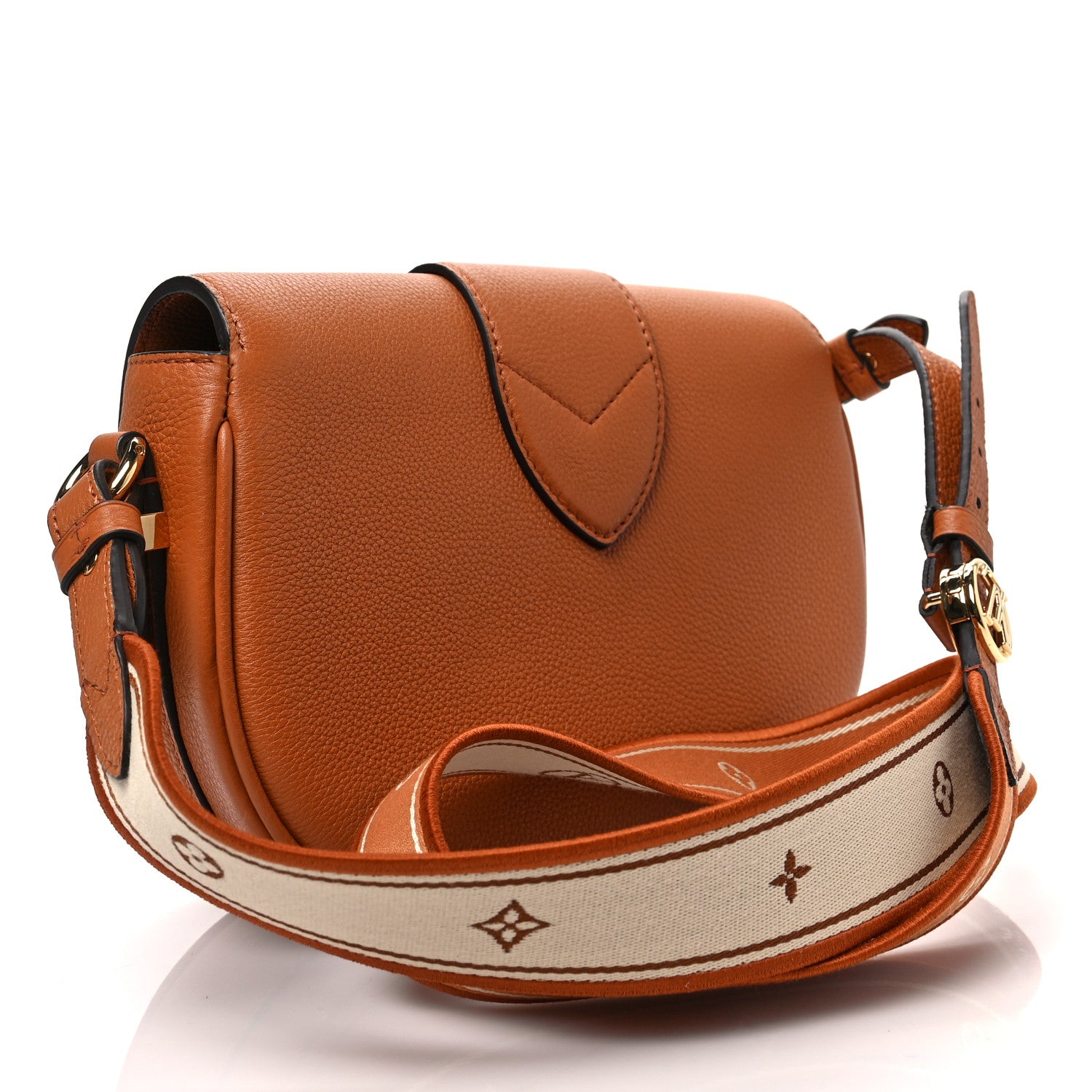 Louis Vuitton Grained Calfskin LV Pont 9 Soft MM Golden Siena 2 of 7