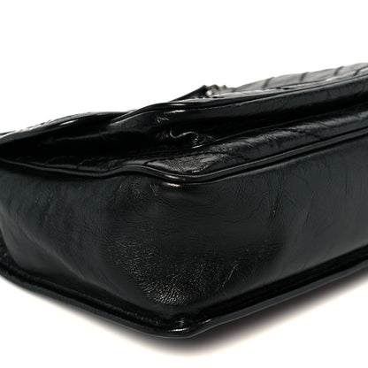 Saint Laurent Crinkled Calfskin Matelasse Monogram Medium Niki Chain Satchel Black 10 of 12