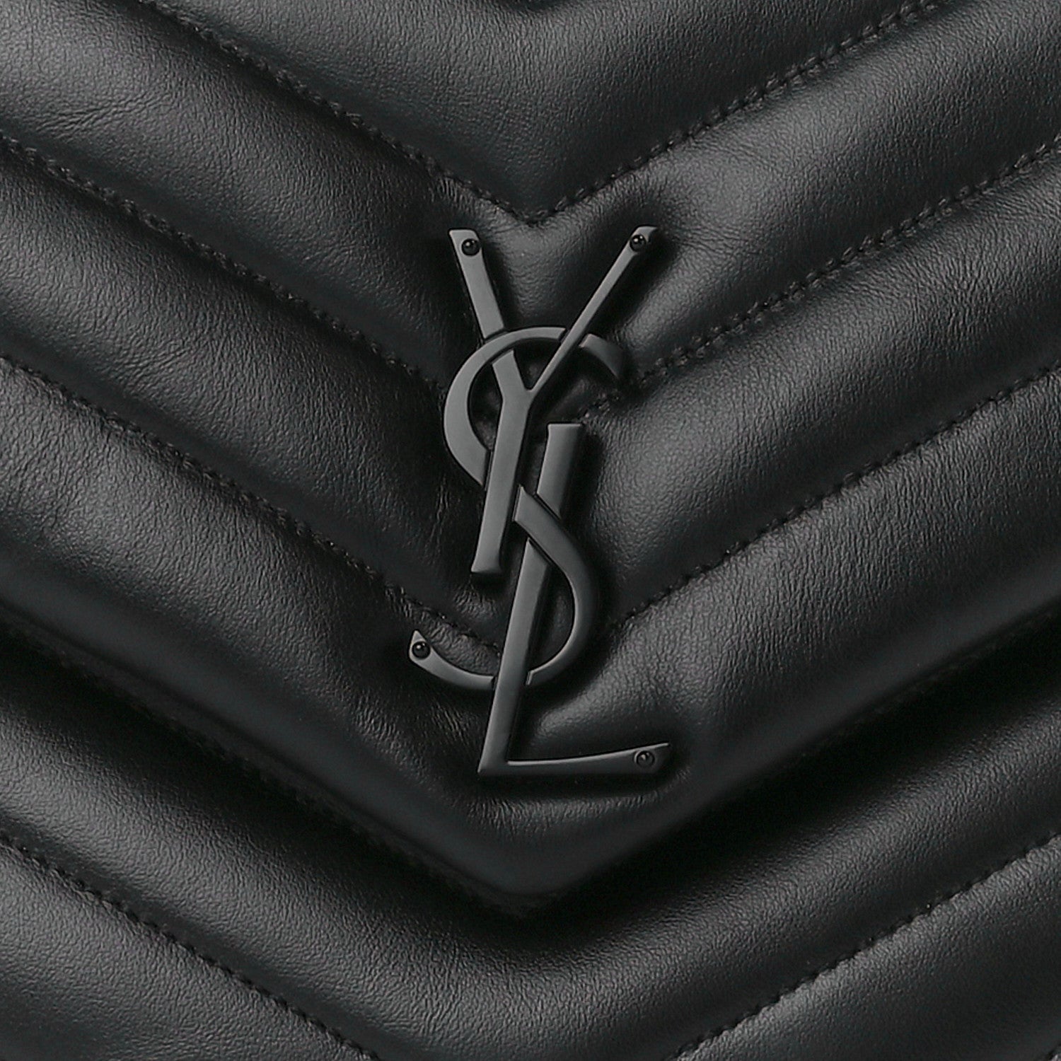 Saint Laurent Calfskin Y Quilted Monogram Monochrome Medium Loulou Chain Satchel Black 9 of 11