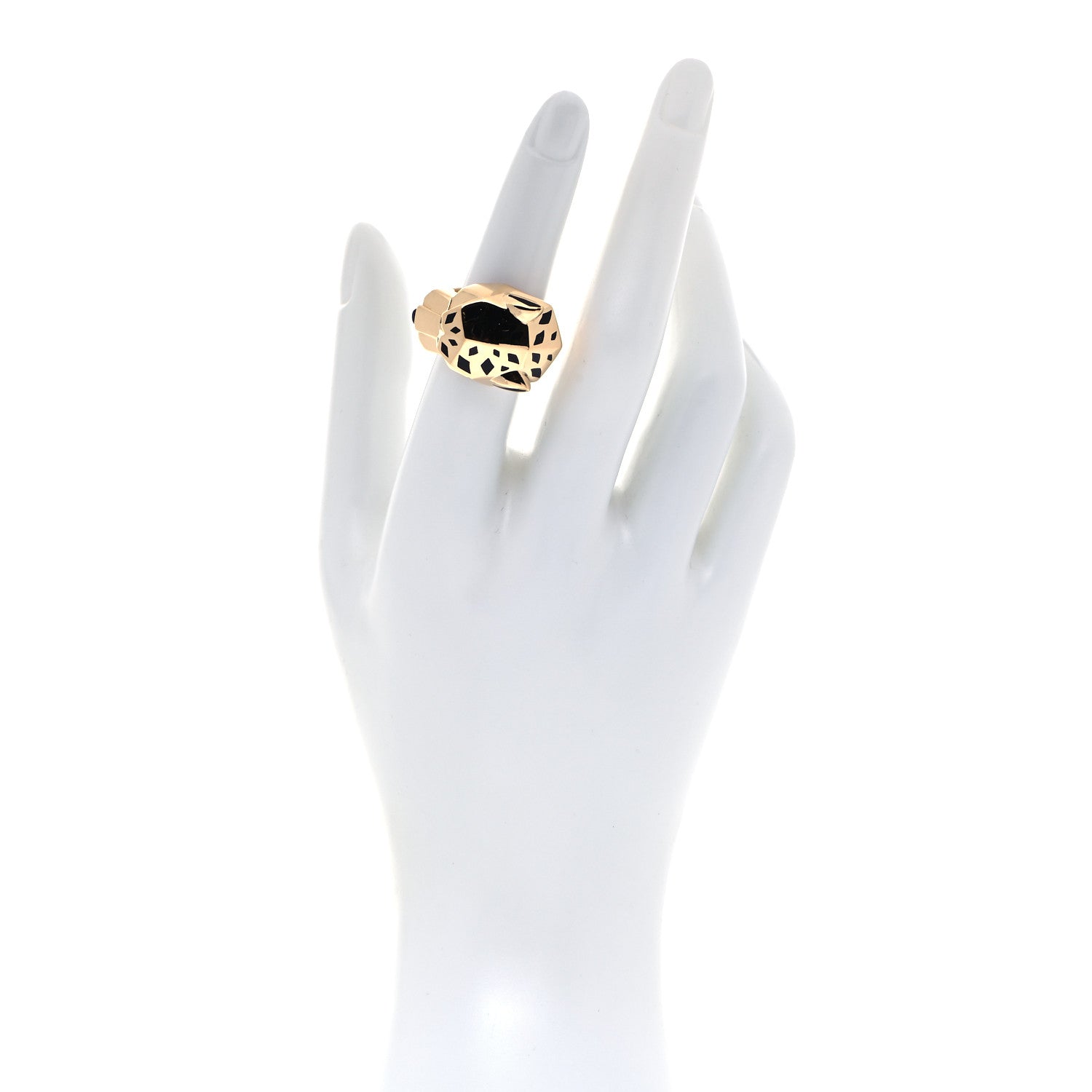 Cartier 18K Yellow Gold Tsavorite Onyx Panthere De Cartier Ring 52 6 2 of 6