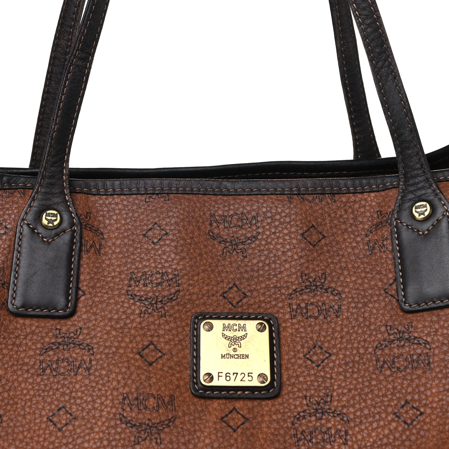 MCM Visetos Shopper Tote Brown 11 of 11