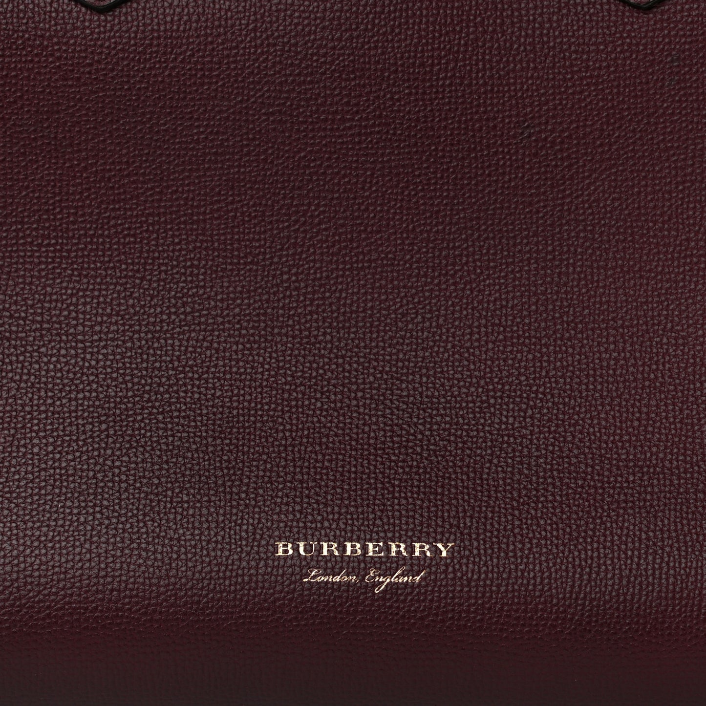 Derby Calfskin House Check Medium Banner Tote Mahogany Red