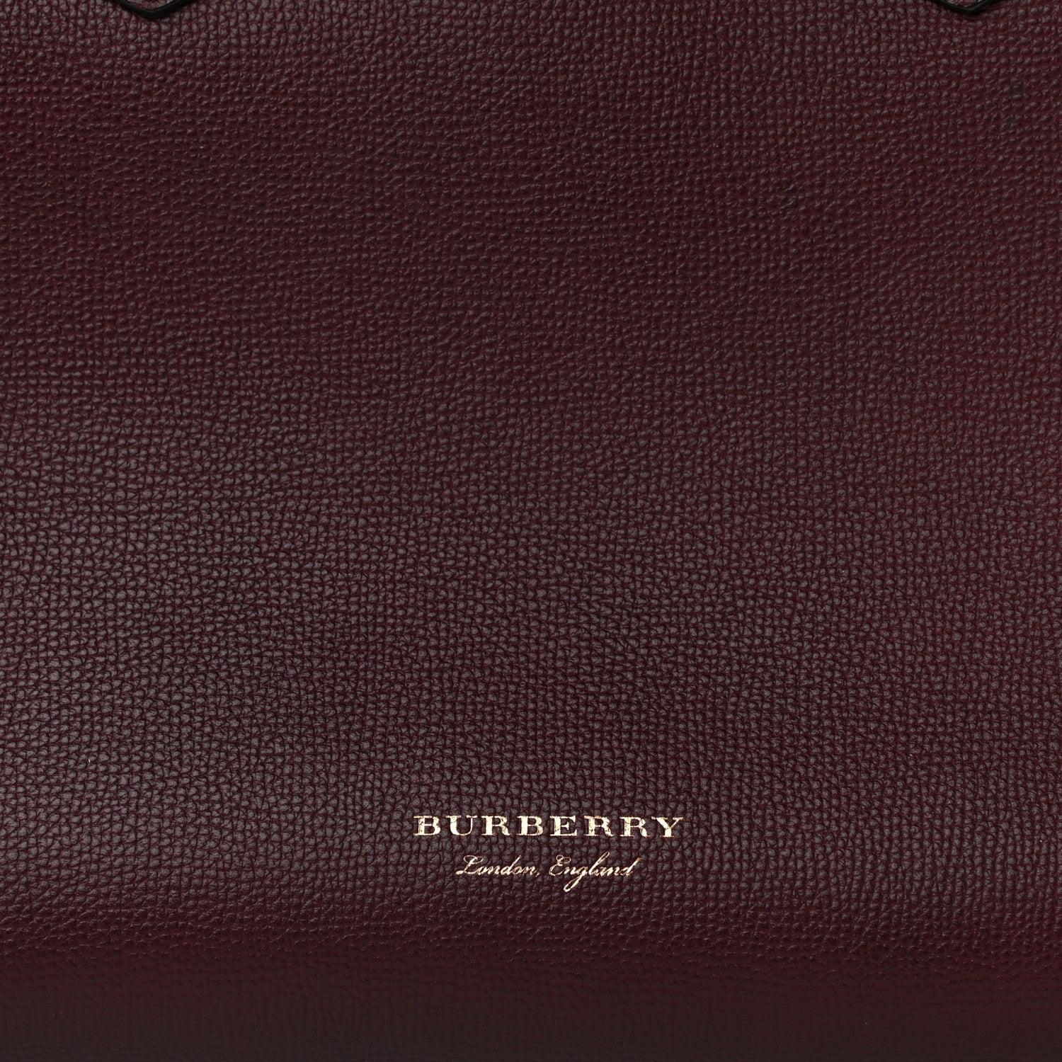 Burberry Derby Calfskin House Check Medium Banner Tote Mahogany Red 8 of 11