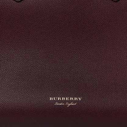 Burberry Derby Calfskin House Check Medium Banner Tote Mahogany Red 8 of 11