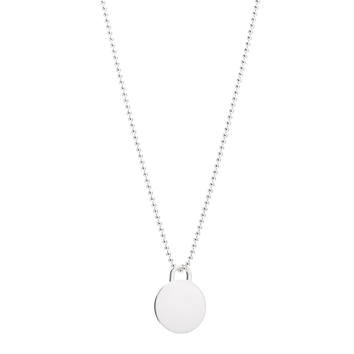 Tiffany Sterling Silver Round Tag Bead Necklace 1 of 4