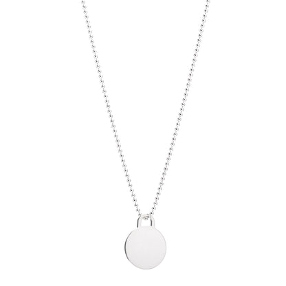 Tiffany Sterling Silver Round Tag Bead Necklace 1 of 4