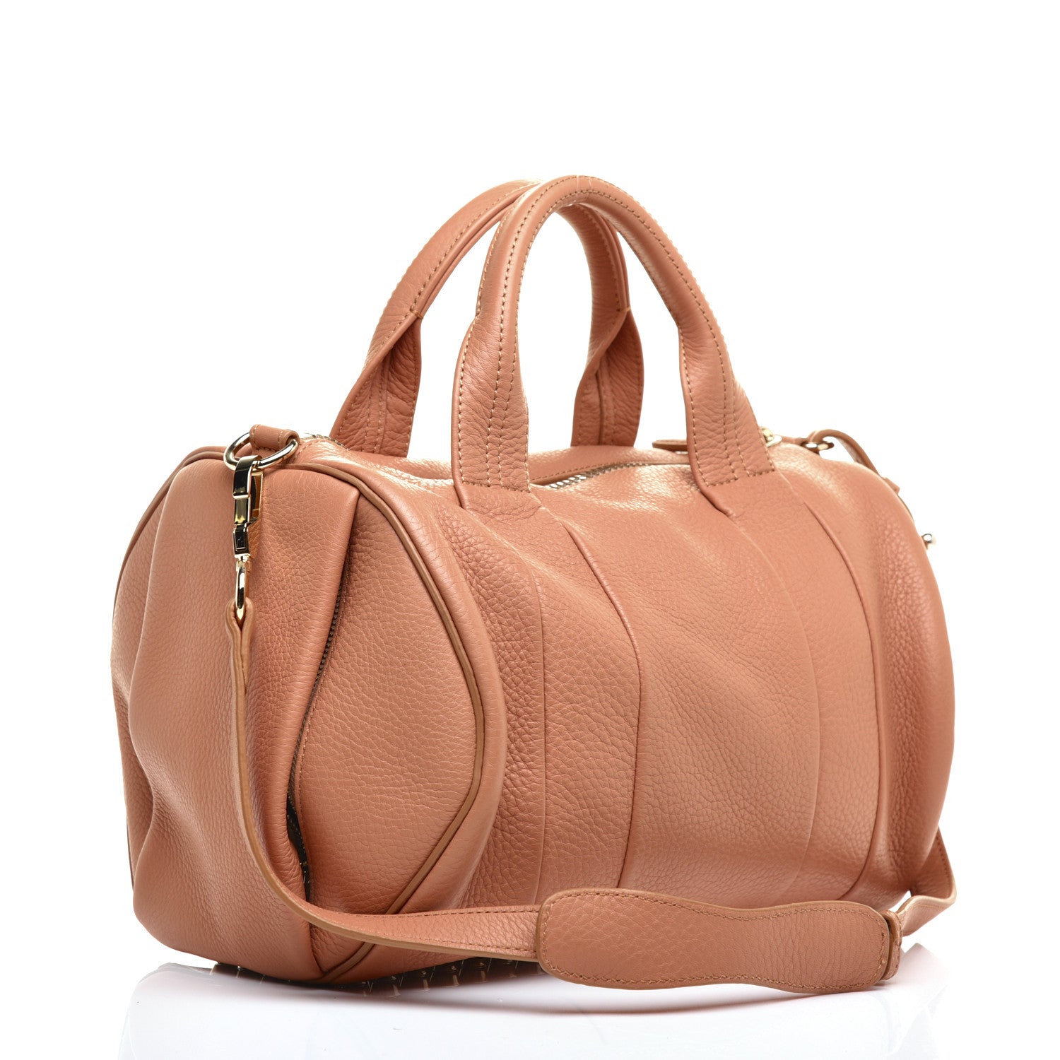 Alexander Wang Pebbled Lambskin Rocco Tan Pale Gold Hardware 3 of 10