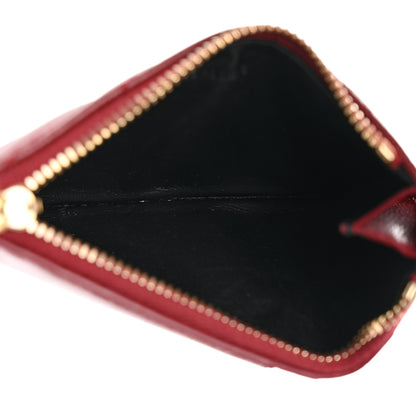 Saint Laurent Grain De Poudre Matelasse Chevron Monogram Fragments Zippered Card Case Opyum Red 5 of 8
