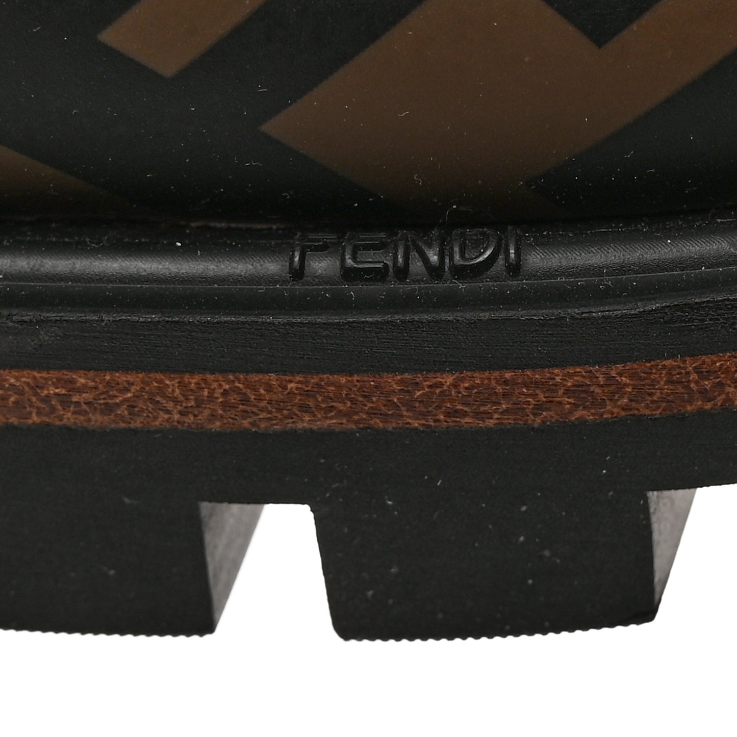Calfskin FF Mens Lug Sole Loafers 7 Maya Black Moro