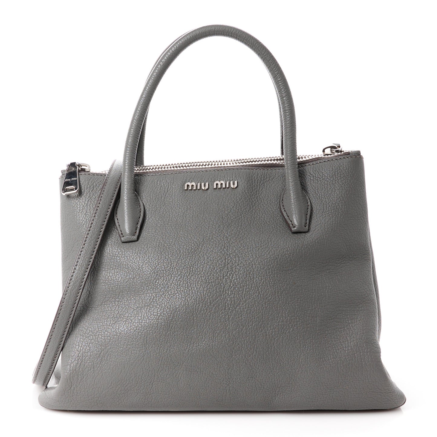 Goatskin Madras Top Handle Double Zip Tote Marmo