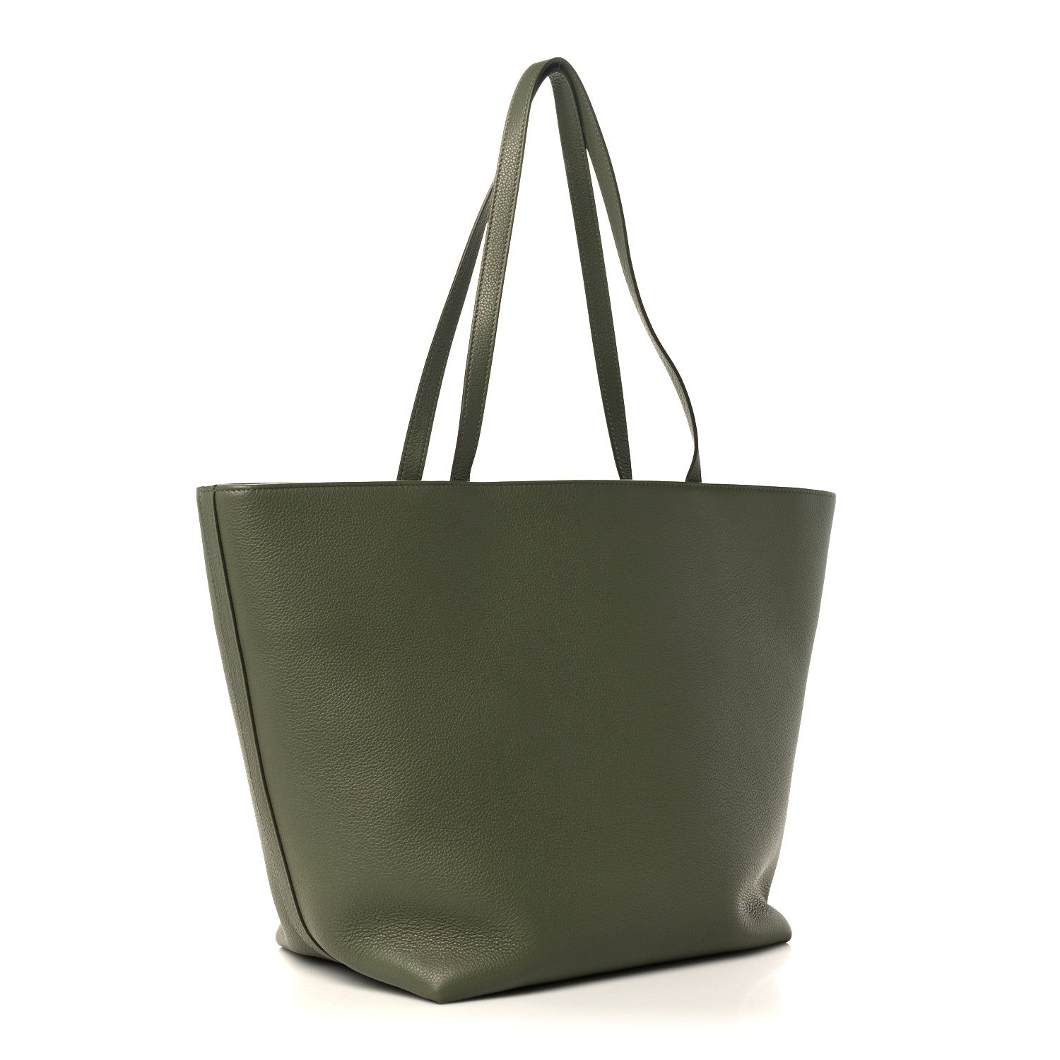 Celine Grained Calfskin Maillon Triomphe Medium Cabas Light Khaki 3 of 10