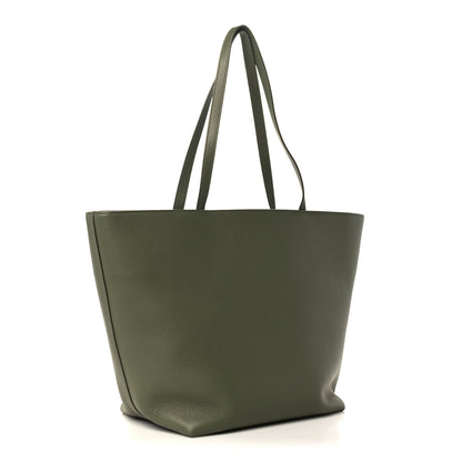 Celine Grained Calfskin Maillon Triomphe Medium Cabas Light Khaki 3 of 10