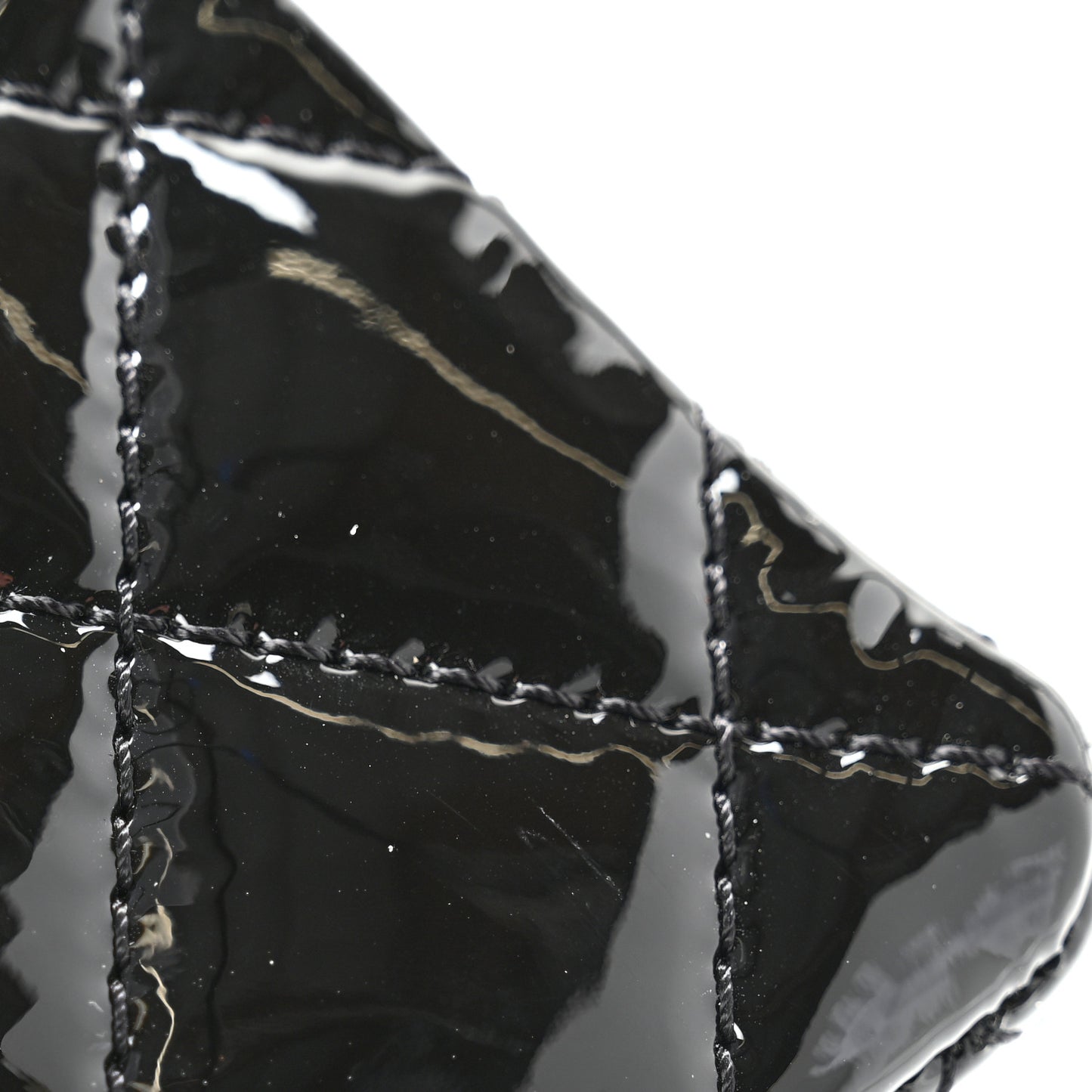 Patent Calfskin Quilted Reissue 2.55 Clutch So Black