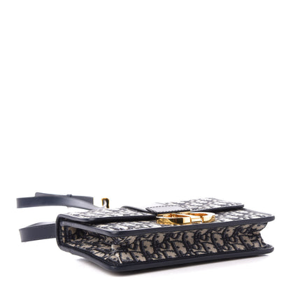 Christian Dior Oblique 30 Montaigne Flap Bag Blue 4 of 11
