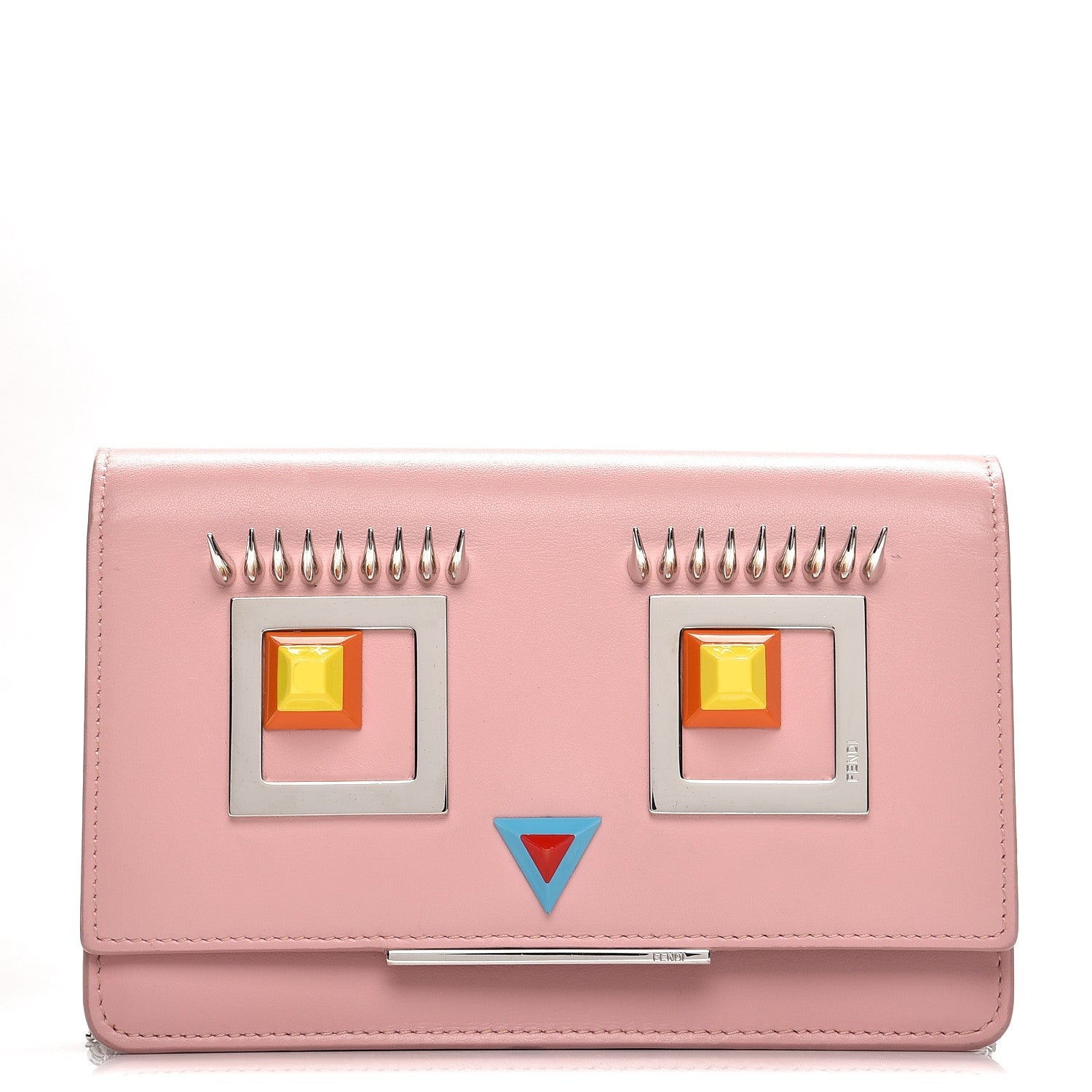 Fendi Vitello Century Hypnoteyes Tube Wallet On Chain Bubblegum 1 of 11