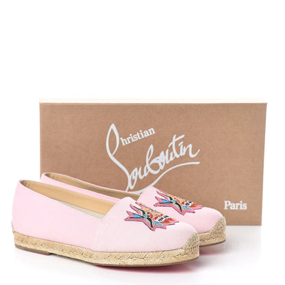 Christian Louboutin CHRISTIAN LOUBOUTIN Canvas Lougalia Appliqued Cario Loubi Flat Espadrilles 37 Dolly 8 of 8