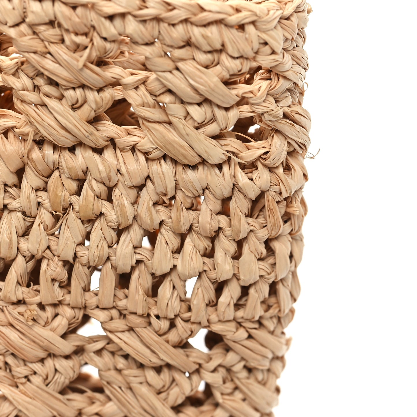 Raffia Calfskin Small Panier Tote Naturel