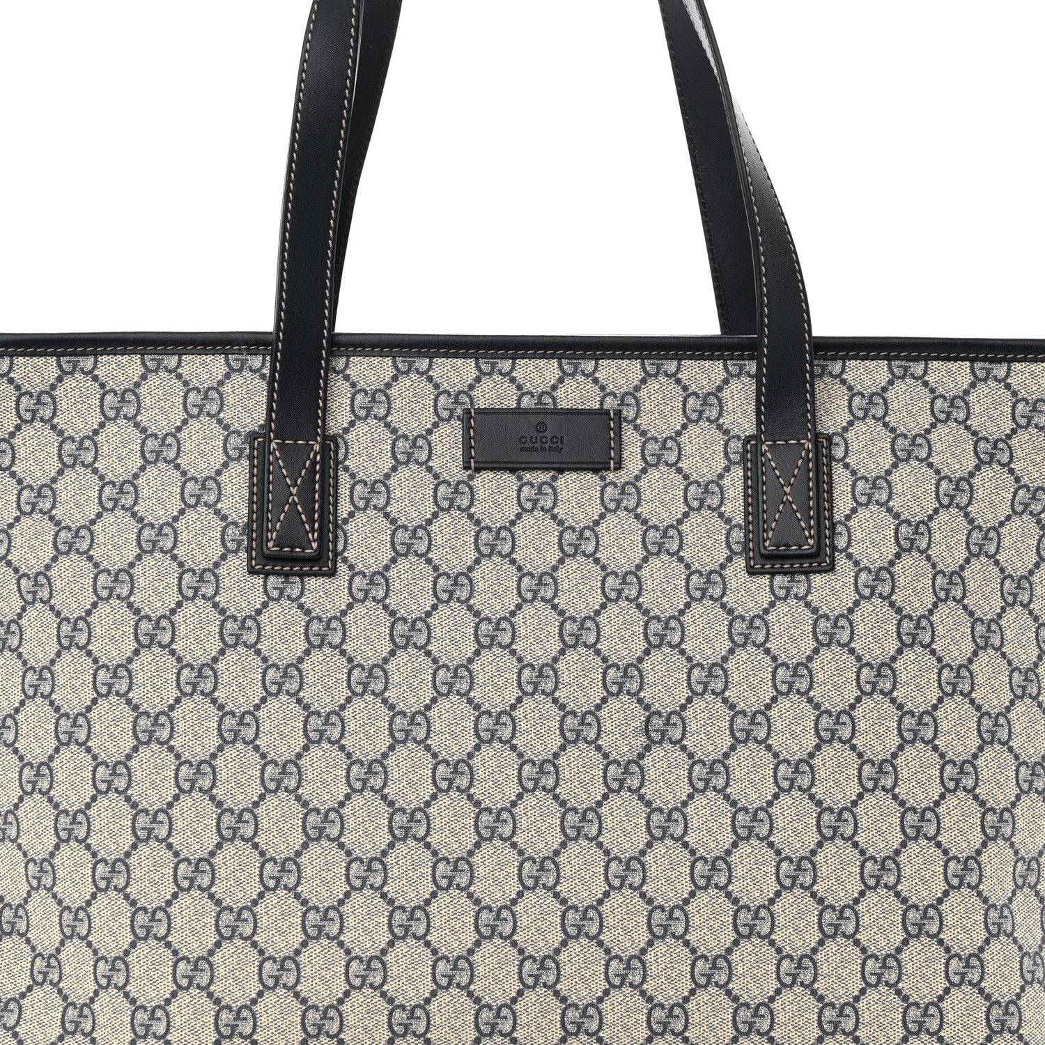 Gucci GG Supreme Monogram Medium Zippered Shopping Tote Navy 8 of 10