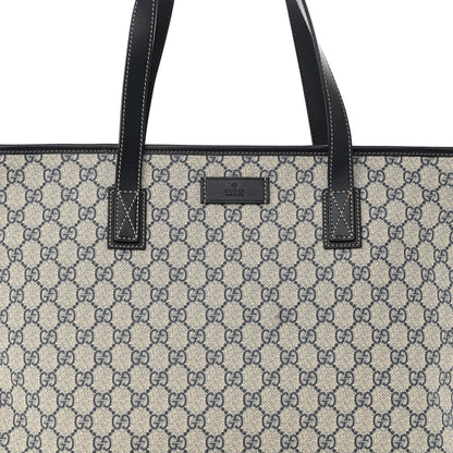 Gucci GG Supreme Monogram Medium Zippered Shopping Tote Navy 8 of 10