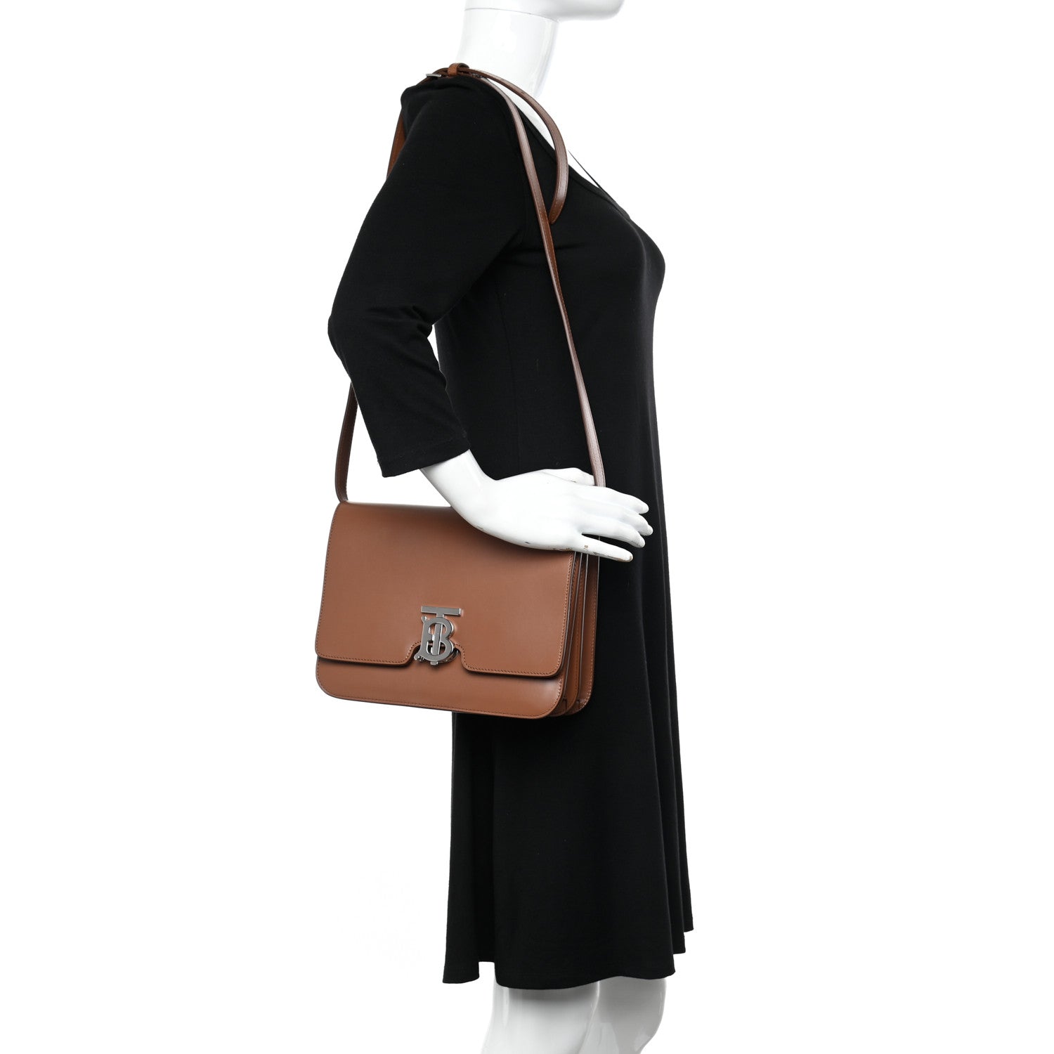 Burberry Calfskin Medium TB Bag Malt Brown 2 of 10