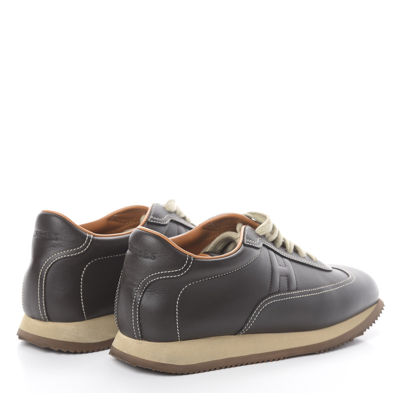 Hermes Calfskin Womens Quick Sneakers 38 Brown 4 of 7