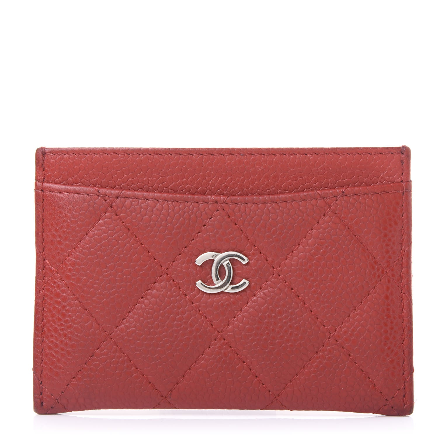 Chanel Caviar Quilted Card Holder Red 1 of 13