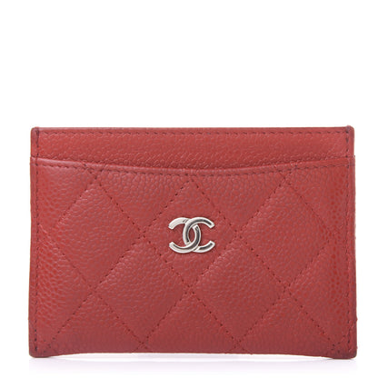 Chanel Caviar Quilted Card Holder Red 1 of 13