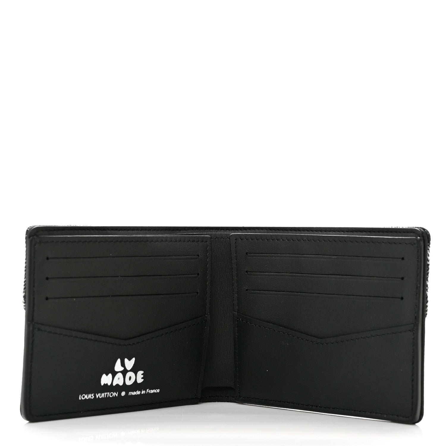 Louis Vuitton X NIGO Taurillon Monogram Denim Drip Slender Wallet Black 5 of 7