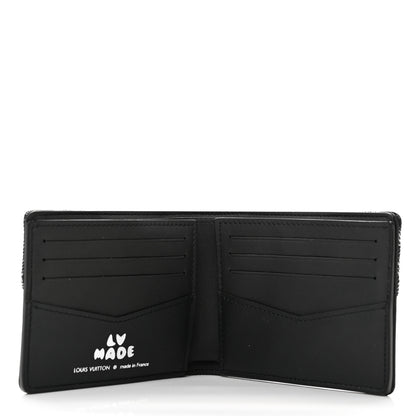 Louis Vuitton X NIGO Taurillon Monogram Denim Drip Slender Wallet Black 5 of 7