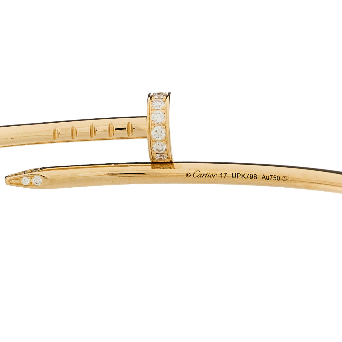 18K Yellow Gold Diamond Small Juste Un Clou Bracelet 17
