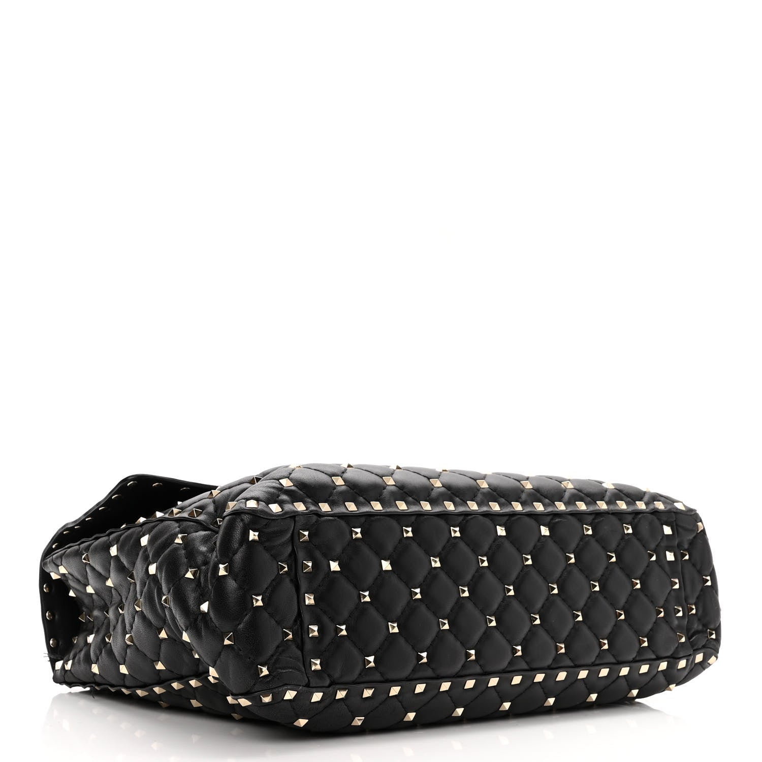 Valentino Garavani Lambskin Maxi Rockstud Spike Shoulder Bag Black 3 of 10