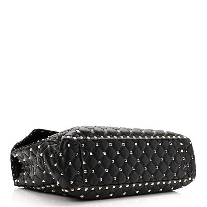 Valentino Garavani Lambskin Maxi Rockstud Spike Shoulder Bag Black 3 of 10