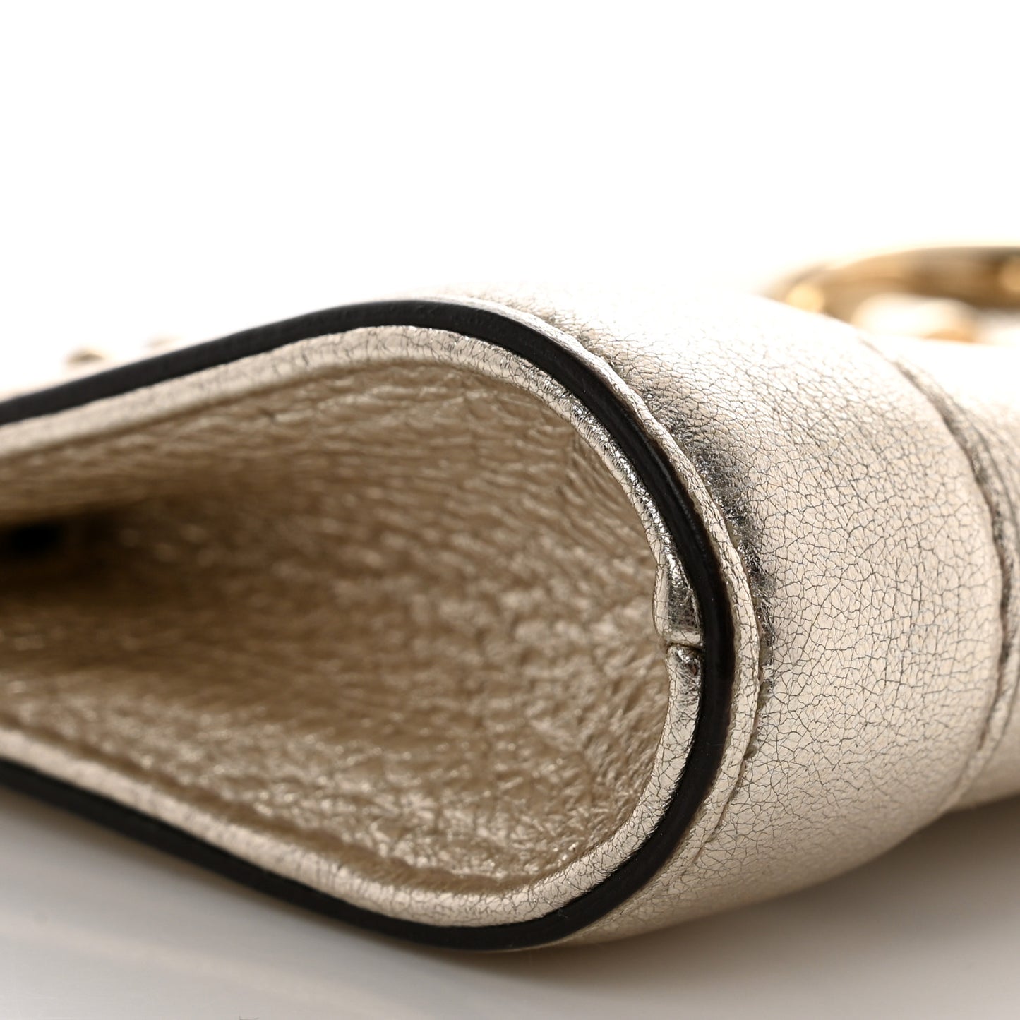 Metallic Calfskin Britt Clutch Gold