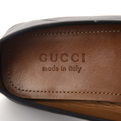 Gucci Velvety Calfskin Web Mens Noel Driver Loafers 8.5 Black 7 of 10