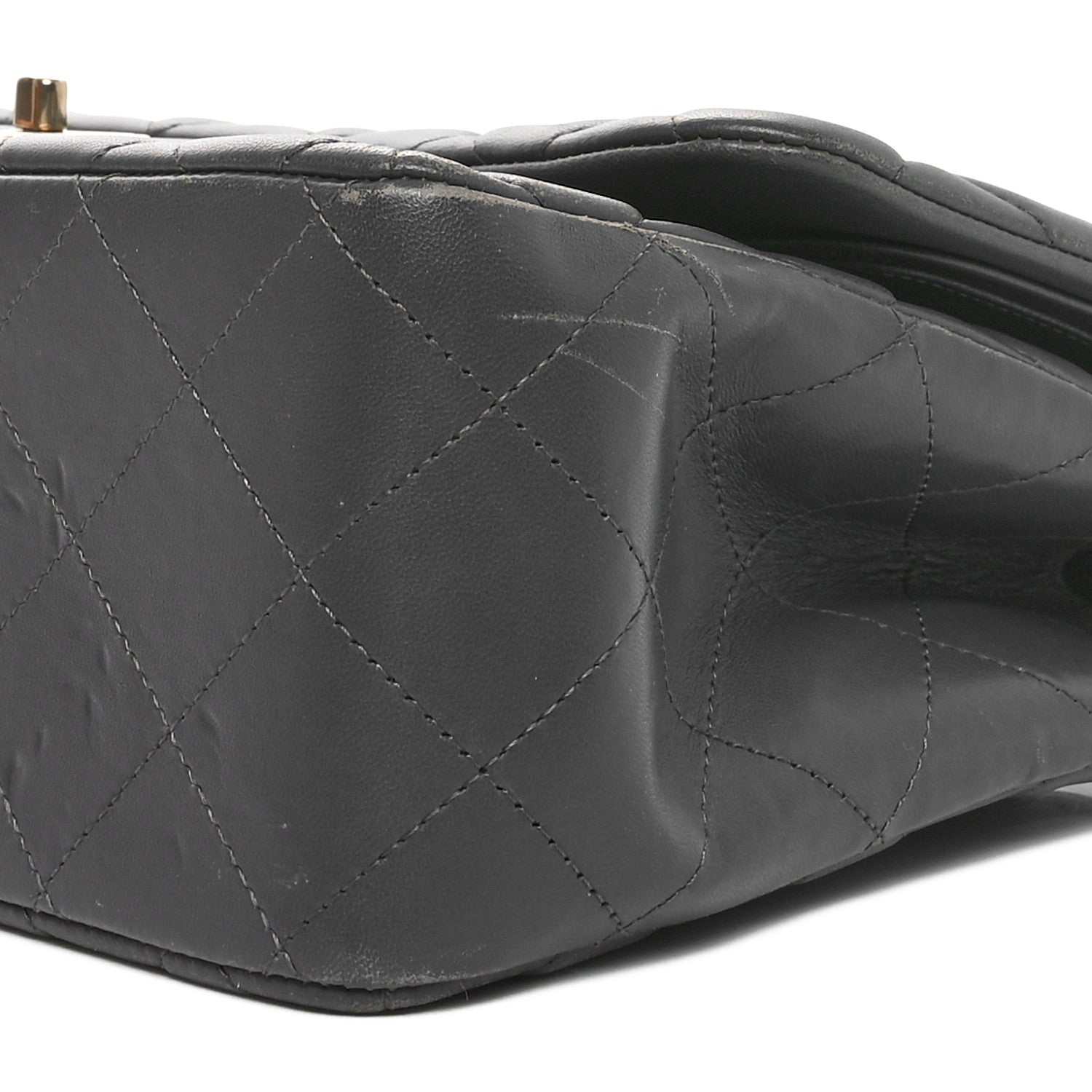 Chanel Lambskin Quilted Jumbo Double Flap Dark Grey 10 of 10