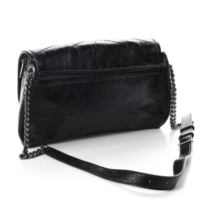 Saint Laurent Crinkled Calfskin Matelasse Monogram Niki Body Bag Black 4 of 12