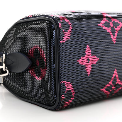 Louis Vuitton Giant Monogram Sequins Speedy Bandouliere 18 Navy Fuchsia 8 of 10