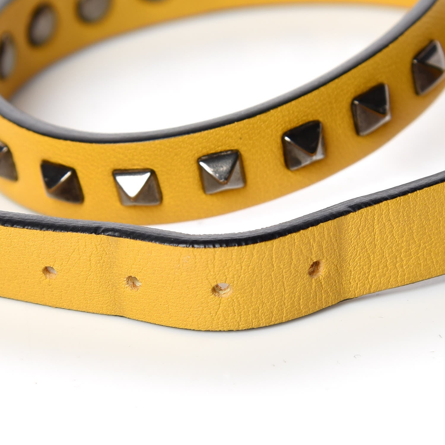 Valentino Garavani Vitello Rockstud Bracelet Yellow 5 of 7
