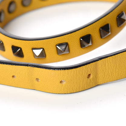 Valentino Garavani Vitello Rockstud Bracelet Yellow 5 of 7