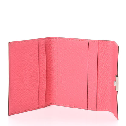 Hermes Epsom Clic Mini Card Holder Rose Azalee 5 of 9