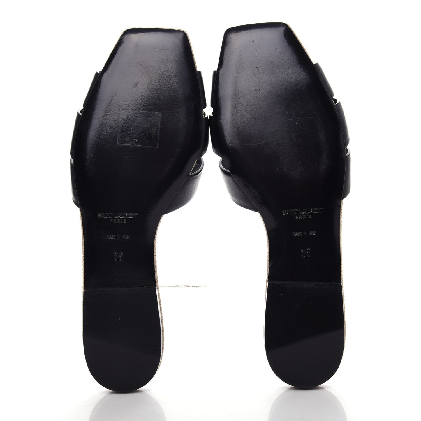 Calfskin Nu Pied 05 Slide Sandals 35 Black