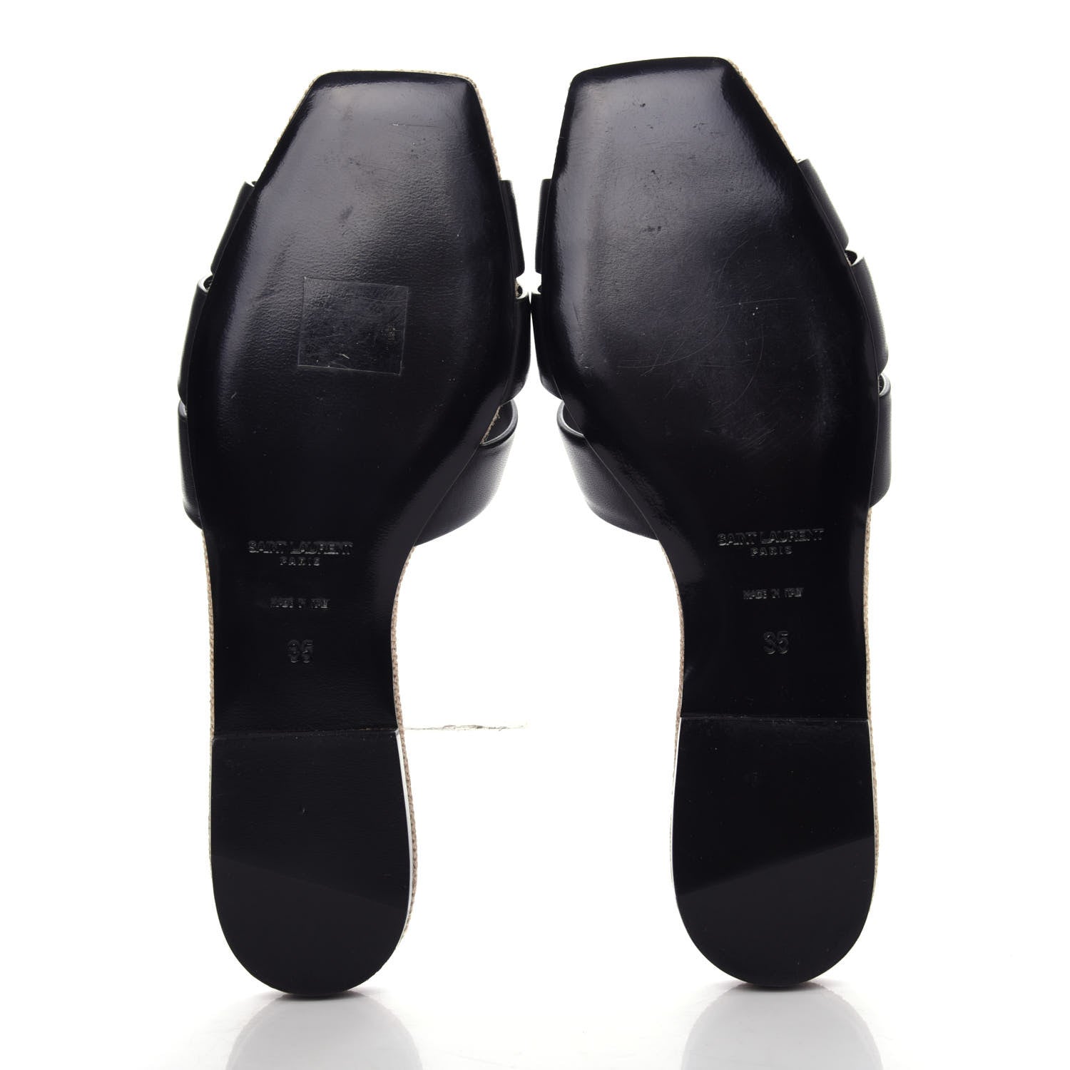Saint Laurent Calfskin Nu Pied 05 Slide Sandals 35 Black 6 of 12