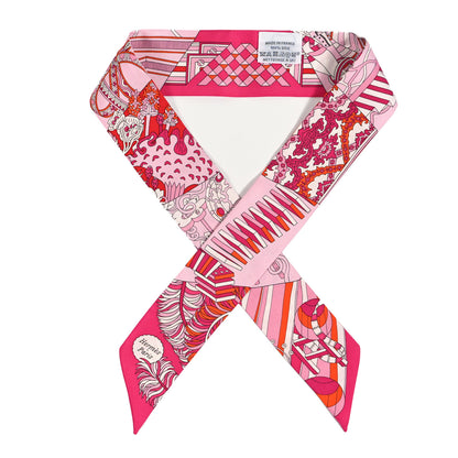 Hermes Silk De l'Ombrelle Aux Duels Twilly Fuchsia Rose Pale 1 of 4