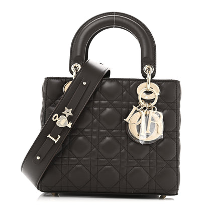 Christian Dior Lambskin Cannage Small My ABCDior Lady Dior Dark Brown 1 of 10