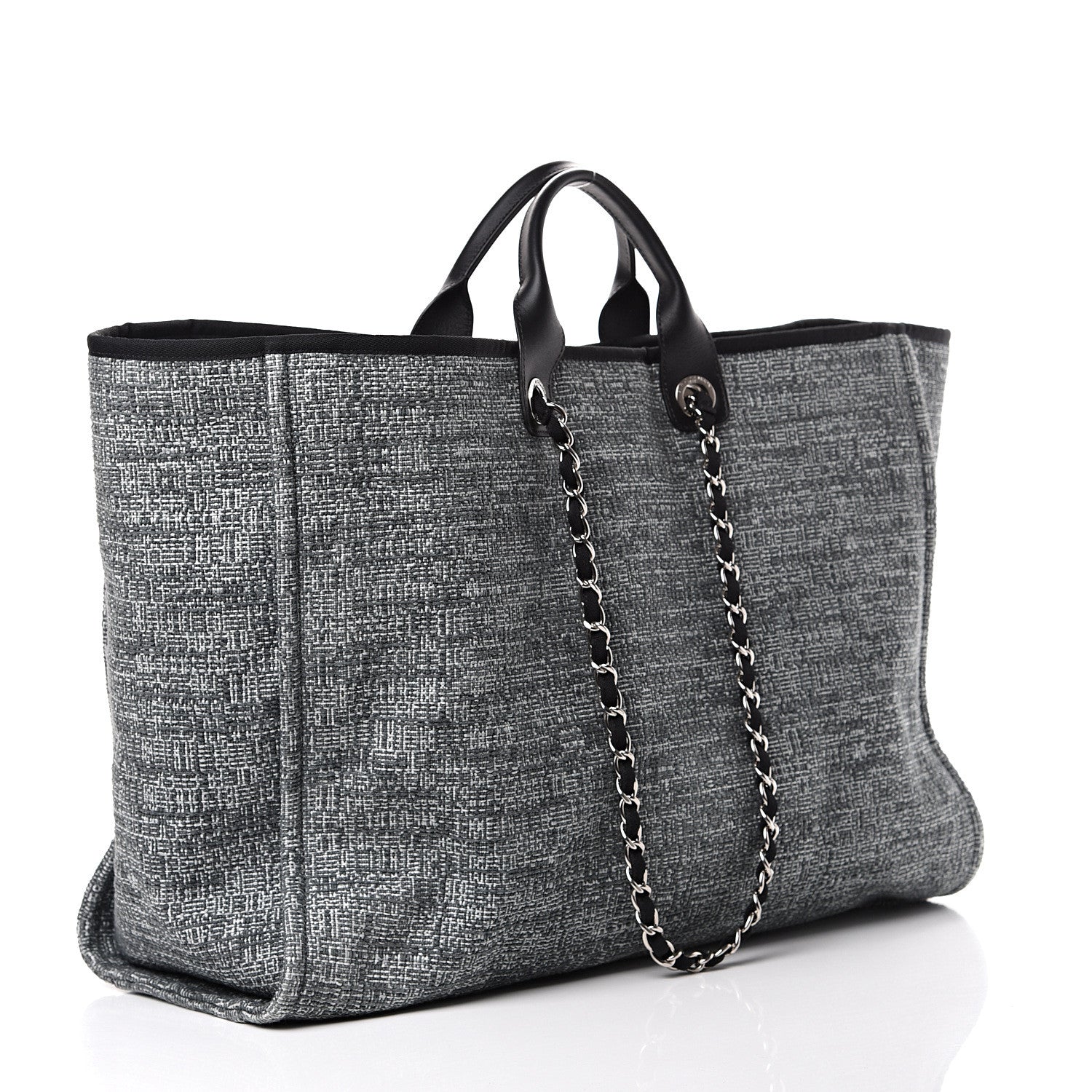 Chanel Canvas Extra Large Deauville Tote Charcoal 2 of 9