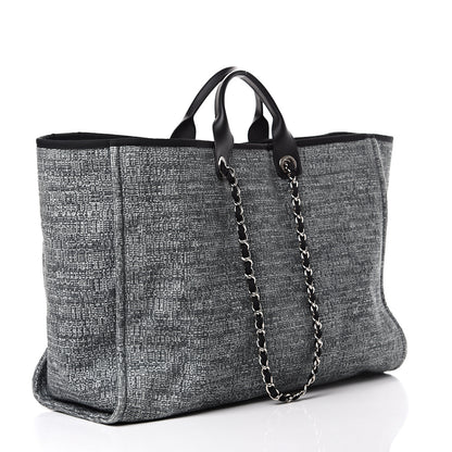 Chanel Canvas Extra Large Deauville Tote Charcoal 2 of 9