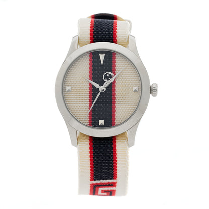 Gucci Stainless Steel Nylon 38mm G-Timeless Web Quartz Watch White 1 of 5