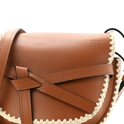 Loewe Calfskin Crochet Trim Small Gate Crossbody Bag Tan 7 of 9