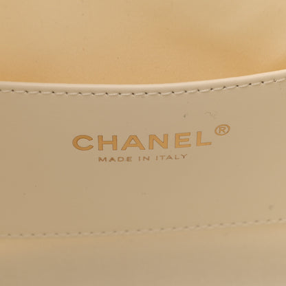 Chanel Braided Raffia Calfskin Quilted Small Chanel 25 Handbag White Black 6 of 10